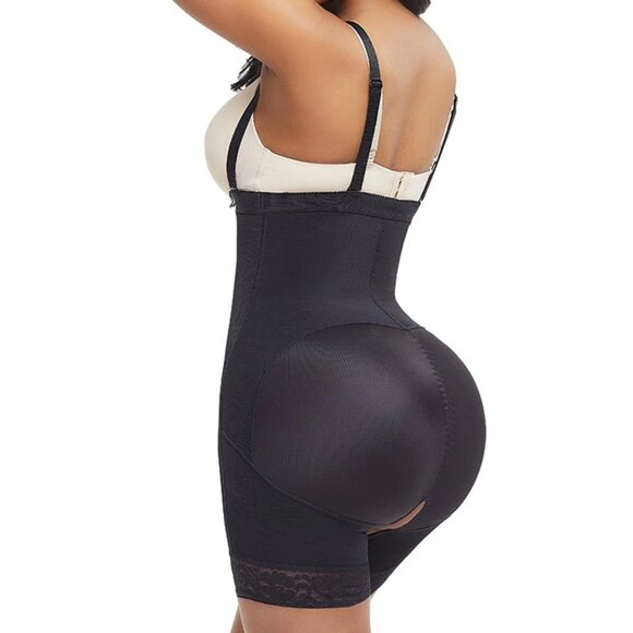 Mid-Thigh Post-Surgical Body Shaper Detachable Straps Open Crotch Buttock Lifter - Picture 4 of 8